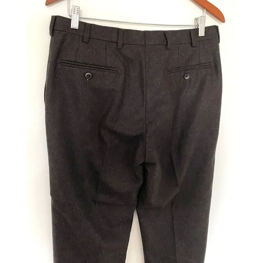 Lubiam Moda Italy Virgin Wool Tailored Fit Unfinished Hem Dress Pants 48R (M)